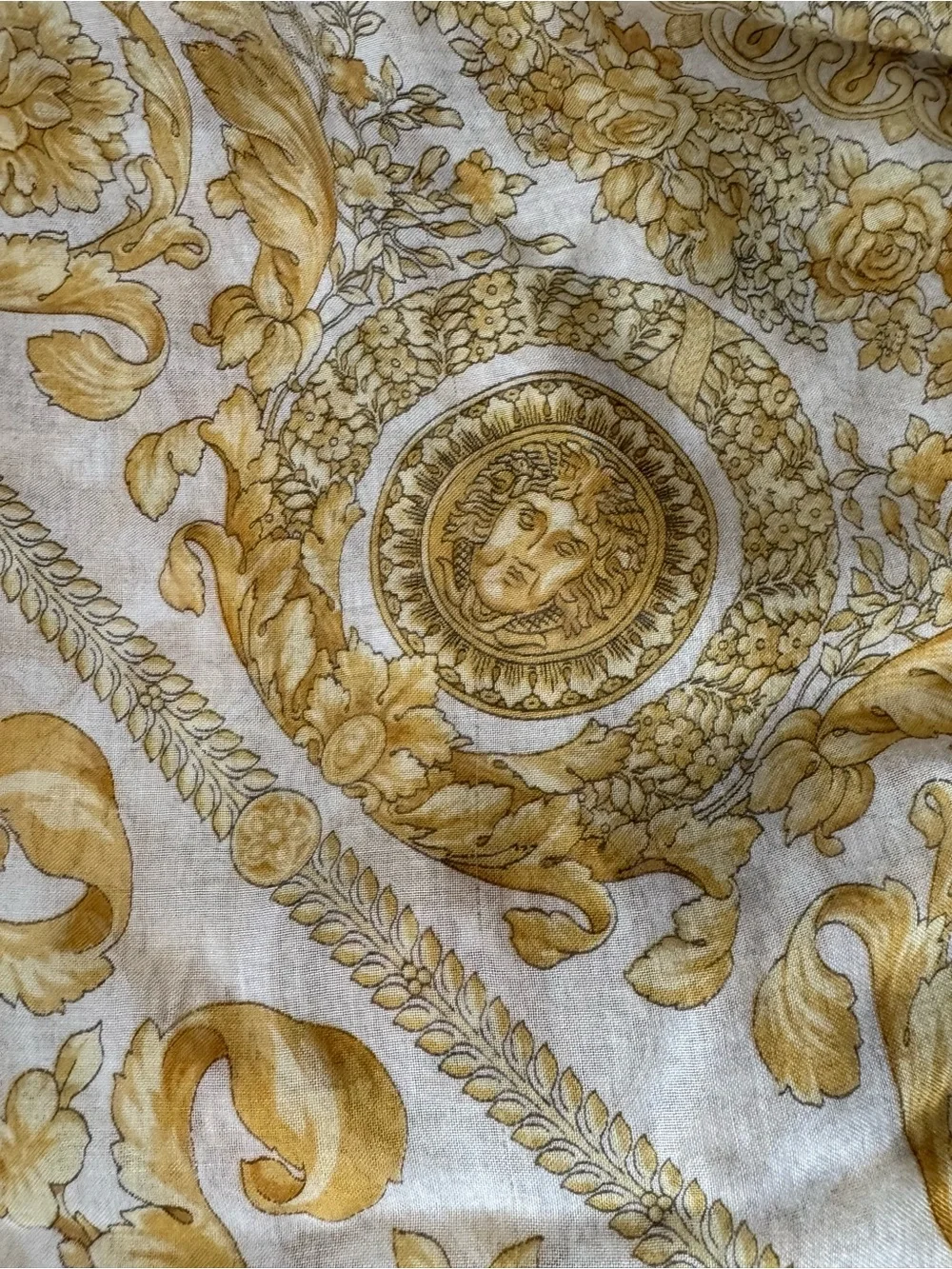Versace White and Gold Scarf